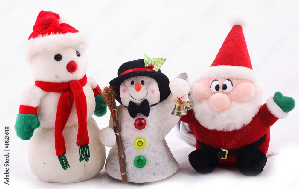 snowman and santa claus