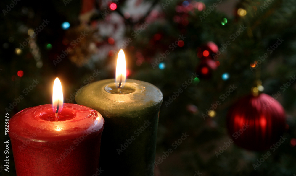 two christmas candles two christmas candles