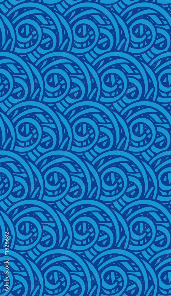 seamless swirly wallpaper pattern in blue