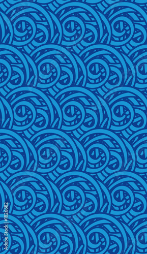 seamless swirly wallpaper pattern in blue