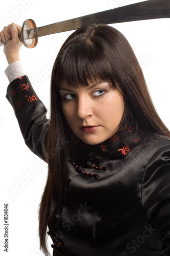 Εκτύπωση καμβά china fighter girl with sword