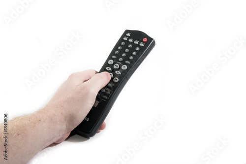 TV remote in hand