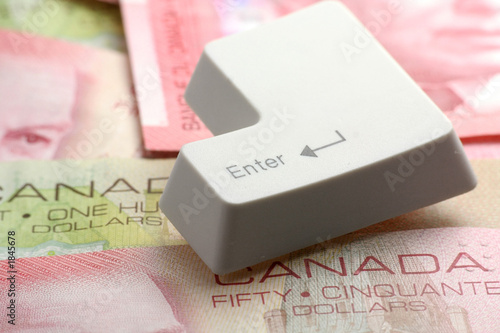 canadian dollars and a enter key