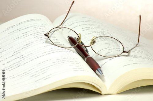 book and glasses