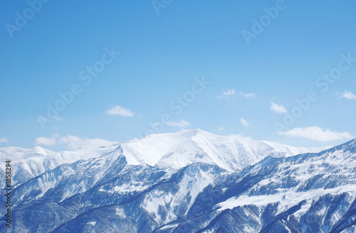 mountains under snow in winter - georgia, gudauri