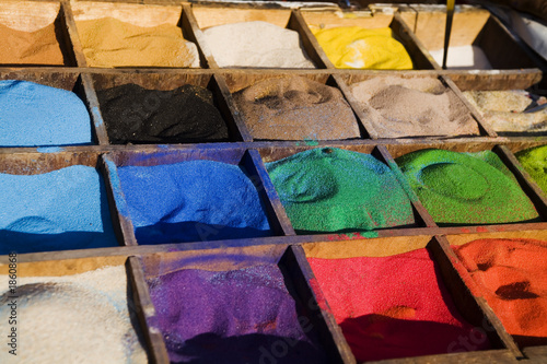 Obraz w ramie multicolored sand in the boxes