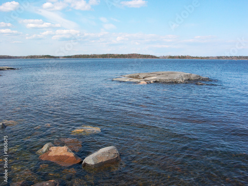 stony islands view with clouds