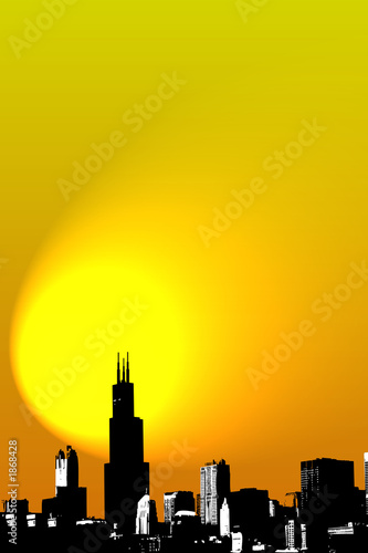 illustrierte skyline von chicago
