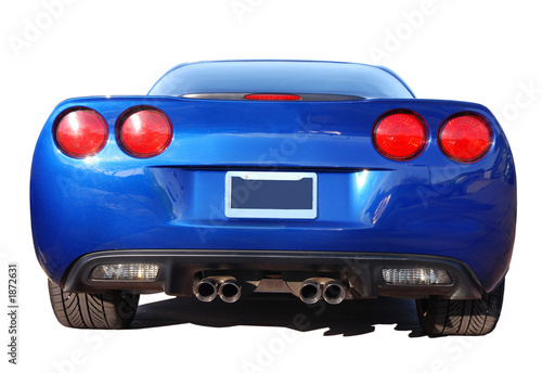 Cuadro en lienzo blue classic car from rear