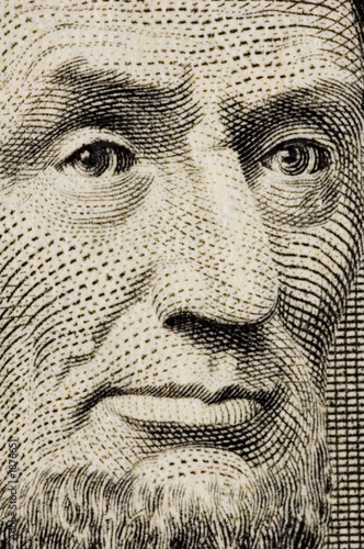 lincoln on a $1 bill extreme close up
