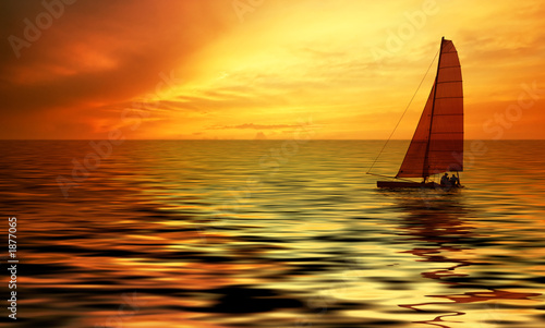 sailing and sunset photo