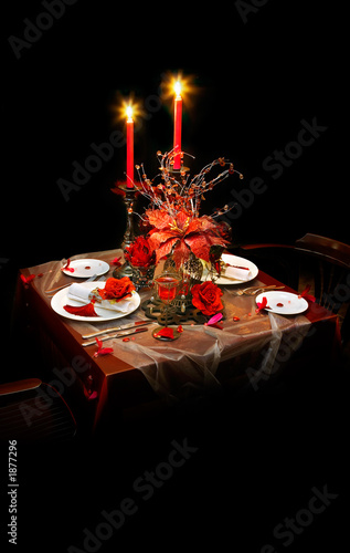 served dinner table