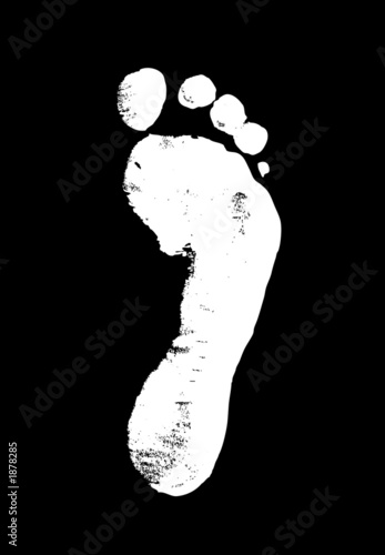 footprint white on black