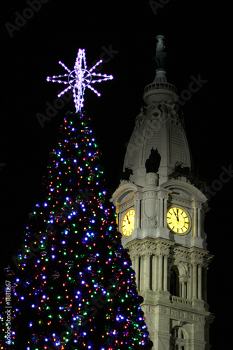 clocktower at christmas