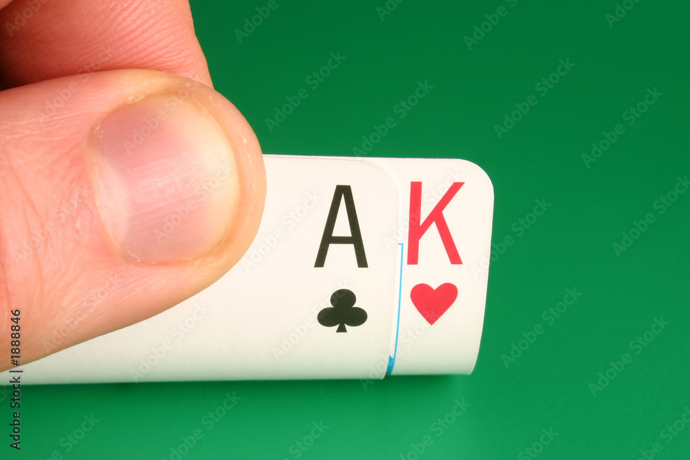 looking at ace king (big slick) during a poker gam Stock Photo | Adobe Stock