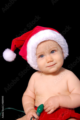 cute baby in santa hat