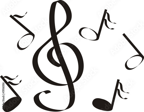 musical notes a treble