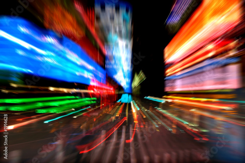 Canvas Print time square at night in manhattan