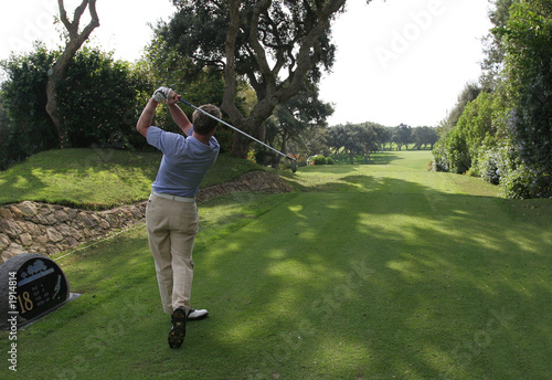golf swing in valderrama, spain photo
