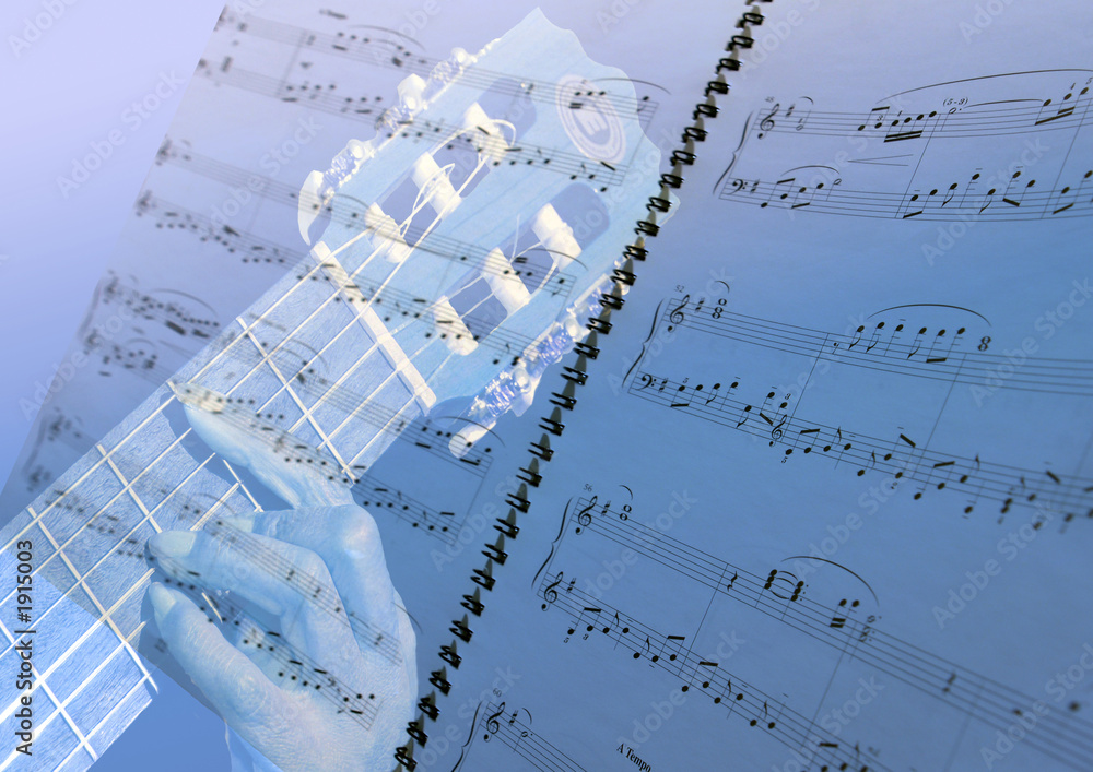 Naklejka premium Initiation à la guitare