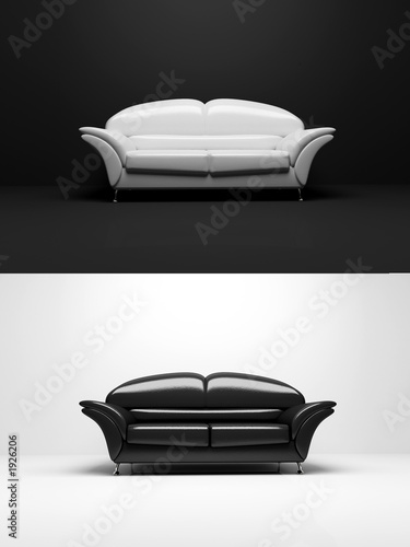 black and white sofa monochrome object 3d photo