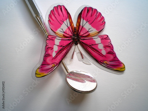 dental mirrow and butterfly