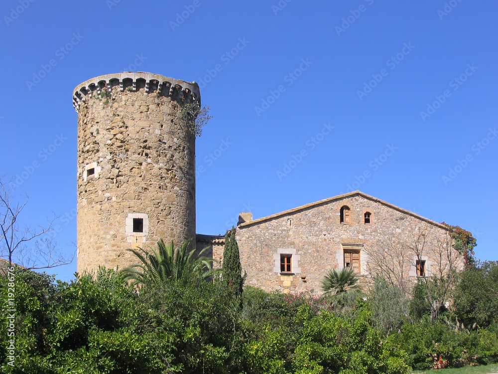 ancient mediterranean manor with watchtower (costa brava, spain)