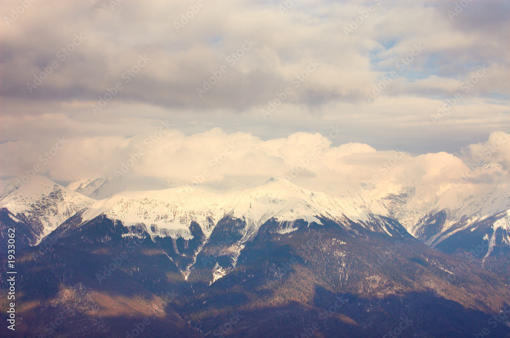 panoramic landscape with mountains, red polyana panoramic landscape with mountains, red polyana