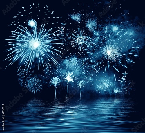 blue firework. illustration
