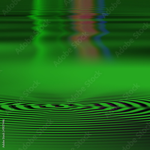 water rripple eflection of dominant green. photo