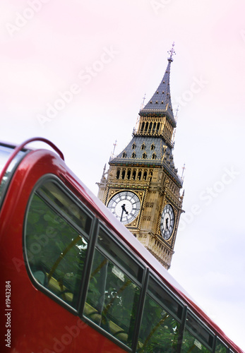 big ben tower and red bus - london