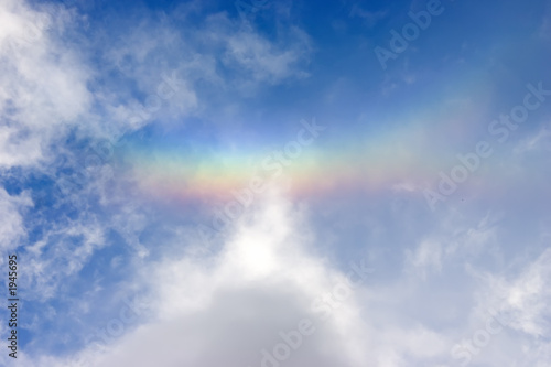 rainbow above a head
