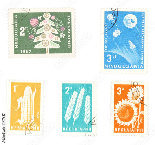 collectible postage stamps from bulgaria