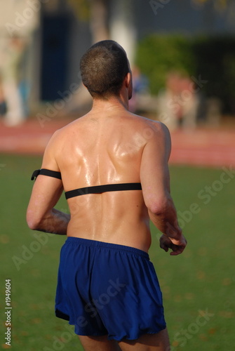 male runner with heart monitor