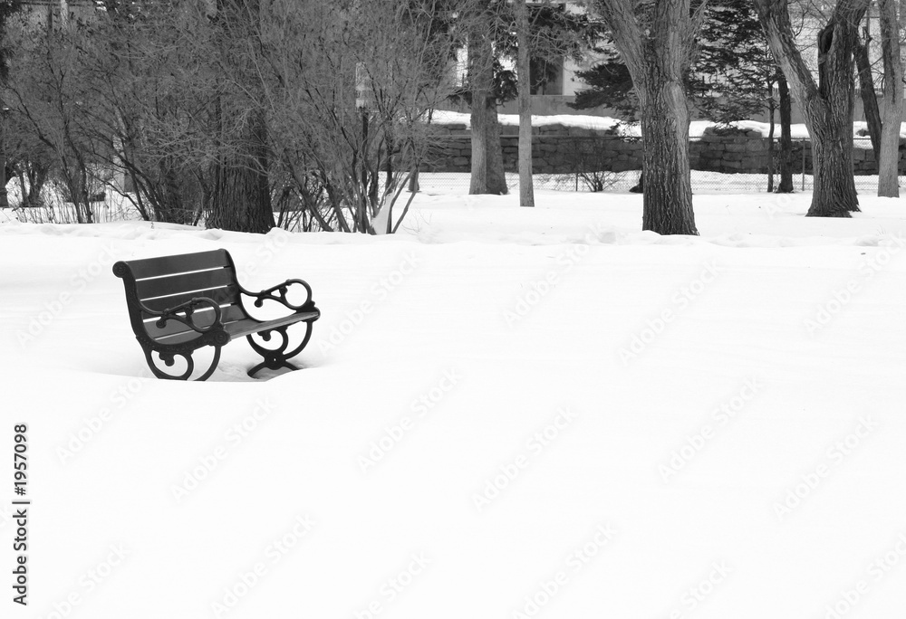 park bench winter