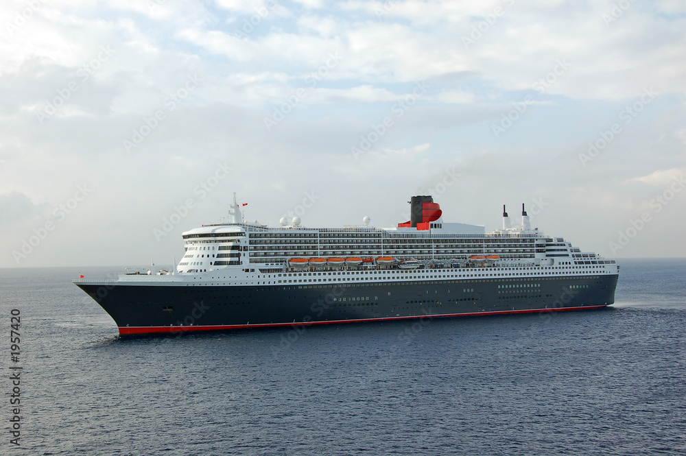 modern cruise ship approaching port
