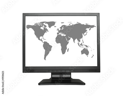 world map in wide lcd screen