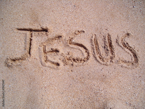 jesus written on sand