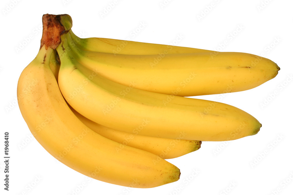a bunch of bananas isolated on a white background.