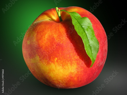 peach with leaf
