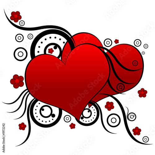 red hearts pattern