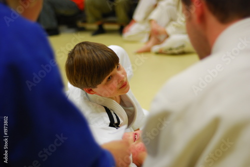 boy doing a judo exam