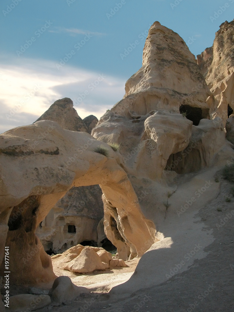 ancient stone houses, cappadocia, turkey