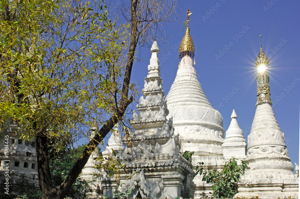 myanmar, mandalay: stupas near kuthodaw pagoda