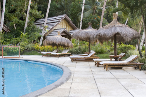 poolside at a tropical resort