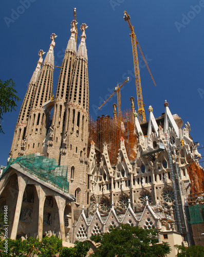 Photography the sagrada familia church in barcelona