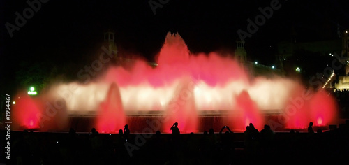 montjuic (magic) fountain in barcelona at night photo