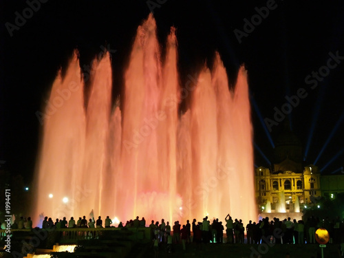 montjuic (magic) fountain in barcelona at night