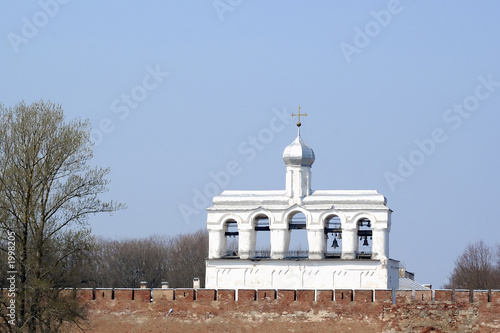 belfry of saint sophia cathedral behind the kremli photo