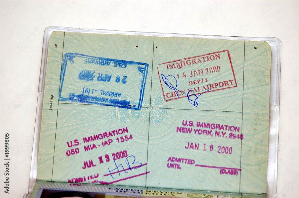 Fototapeta premium visa stamps